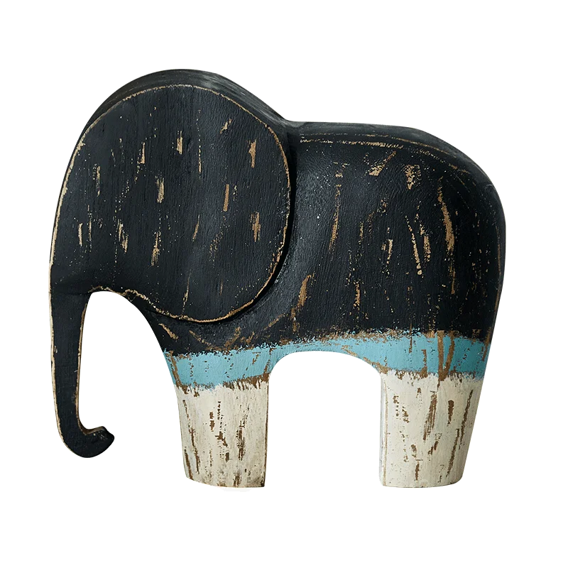 

American furniture decoration elephant creative home decoration ornaments a pair of handmade solid wood living room desk crafts
