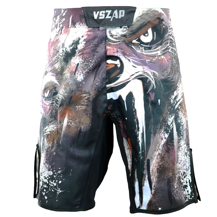 VSZAP Wolf Kick Camouflage боксерские шорты мужские быстросохнущие дышащие шорты для борьбы с каратэ Kick Boxing MMA Muay Thai