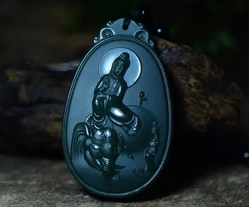 

Natural Xinjiang Hetian Yuta Qing first-class fine material Puxian Bodhisattva pendant hp389#
