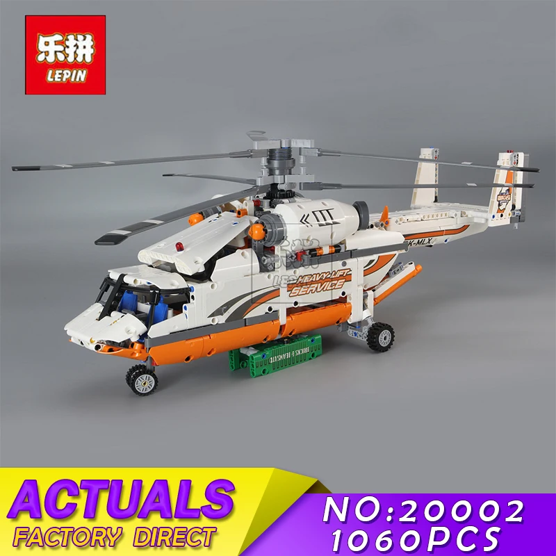 

LEPIN 20002 Heavy Lift Helicopter Technic Series Plane Building Bricks Blocks Set Gift Toys for Children Boy Ecudational 42052