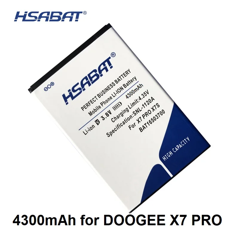 

HSABAT BAT16503700 4300mAh Battery for Doogee X7 X7PRO X7S X7 PRO within tracking number