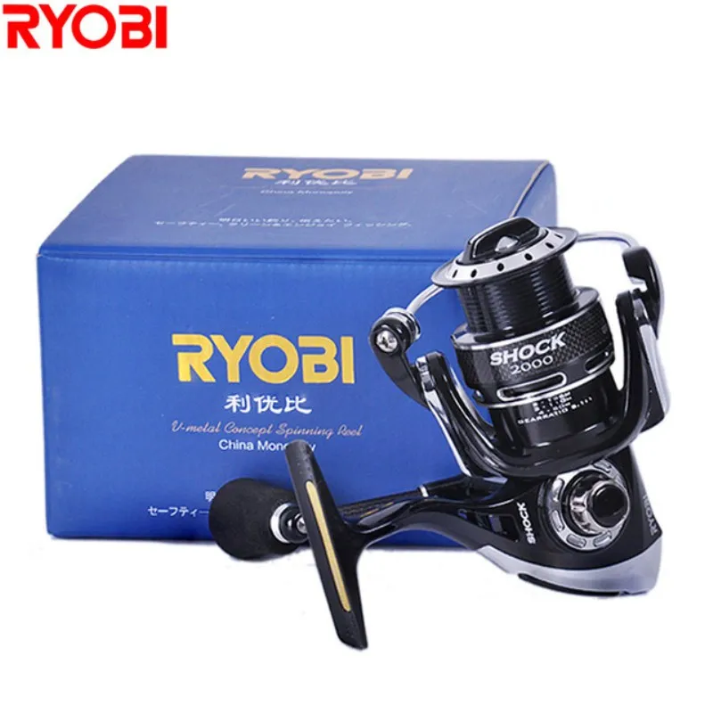 Рыболовная катушка RYOBI Shock 7 + 1BB 1000 4000 5 0: 1 1: Drag Power 2 кг рыболовная Moulinet Peche рулевое