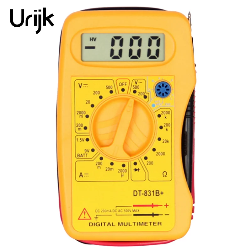 

Urijk DT831B Digital Multimeter Clamp Meter Portable Pocket voltmeter ammeterMultimeter Tester Modern Current Capacitance Tester