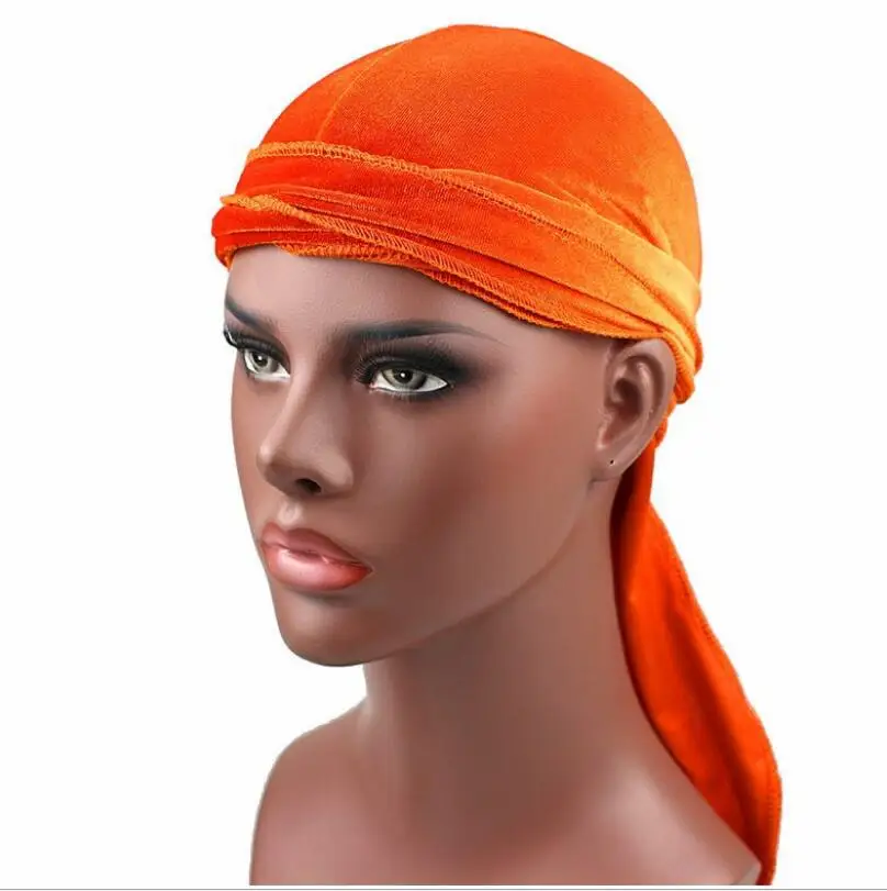 Новинка года Роскошные для мужчин бархат головной убор капюшон шляпа парик rider Тиара повязка аксессуары для волос - Цвет: Оранжевый