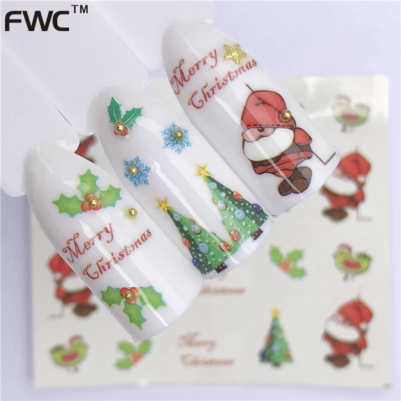 WUF 1 лист наклейки для ногтей летние переводные наклейки для воды фрукты/мороженое/мультфильм/цветочный дизайн временные татуировки слайдер советы