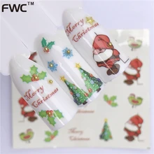 WUF 1 лист наклейки для ногтей летние переводные наклейки для воды фрукты/мороженое/мультфильм/цветочный дизайн временные татуировки слайдер советы