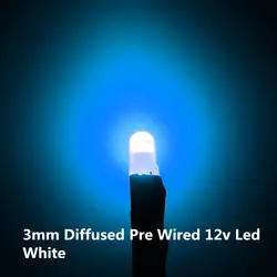 20 штук 3 мм светодиодный матовый белый Предварительно проводной 20 см резистор 3-12 В светящиеся Диоды Широкий формат свет лампа для