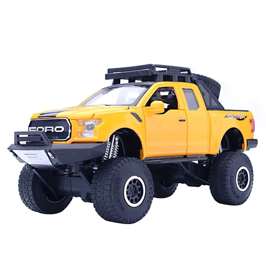 1:32 FORD F150 Raptor Pickup Diecast с музыкой мигающий автомобиль игрушка Подарки для детей сплав моделирование большое колесо внедорожник Z523