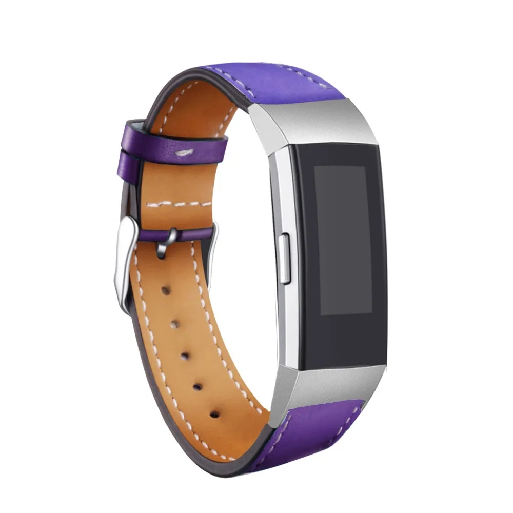 KINGBEIKE Colorful 100% Genuine Leather WatchBand For Fitbit Charge 3 Watch Band Replacement Bracelet Strap KINGBEIKE Colorful 100% Genuine Leather WatchBand For Fitbit Charge 3 Watch Band Replacement Bracelet Strap