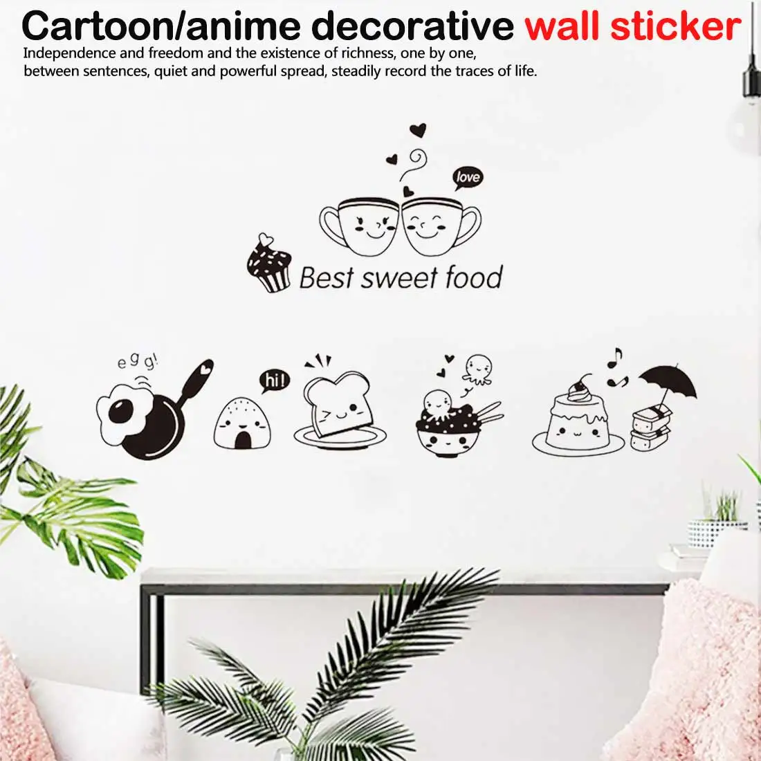 Cuisine Coffee Vinyl Stickers Kitchen Wall Sticker poster house Decoration Accessories Mural Decor Wallpaper Wall Stickers