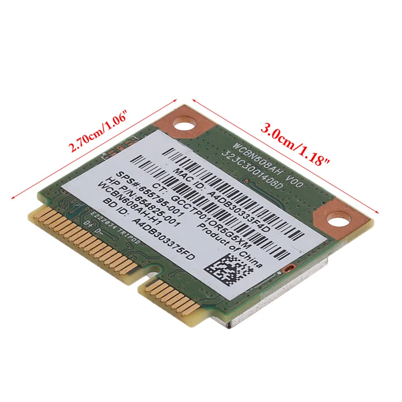 Bluetooth Беспроводной мини PCIE карты 802.11bgn 655795-001 654825-001 AR5B225 для hp