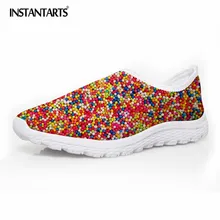 INSTANTARTS конфеты/оранжевый/пончик печати женская повседневная обувь на плоской подошве быстросохнущая пляжные водонепроницаемая обувь для девочек женские дышащие кроссовки