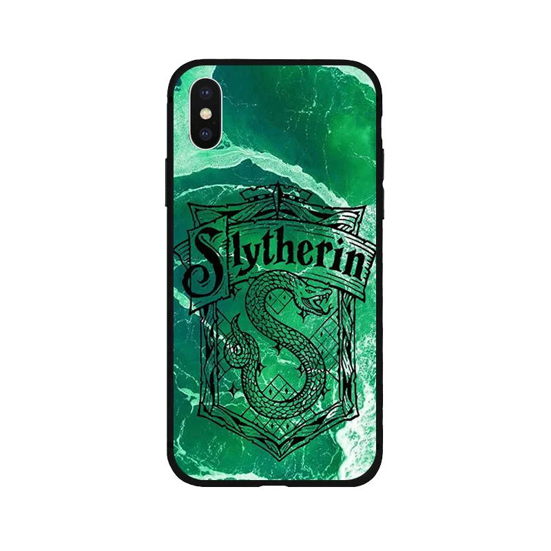 Хогвартс Гриффиндор Слизерин черный мягкий ТПУ чехол для телефона iPhone11 8 7 6 6S 6Plus