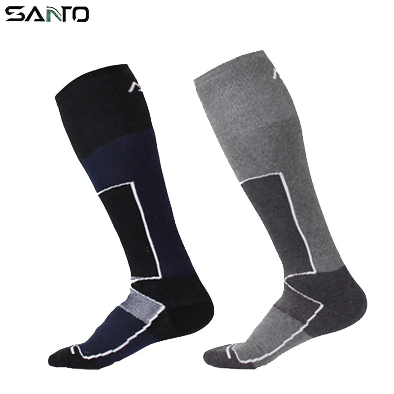

SANTO Stockings Ski Socks Autumn and Winter Outdoor Cycling Thick Warm Socks Men Cycling MTB Socks Breathable Wicking Socks