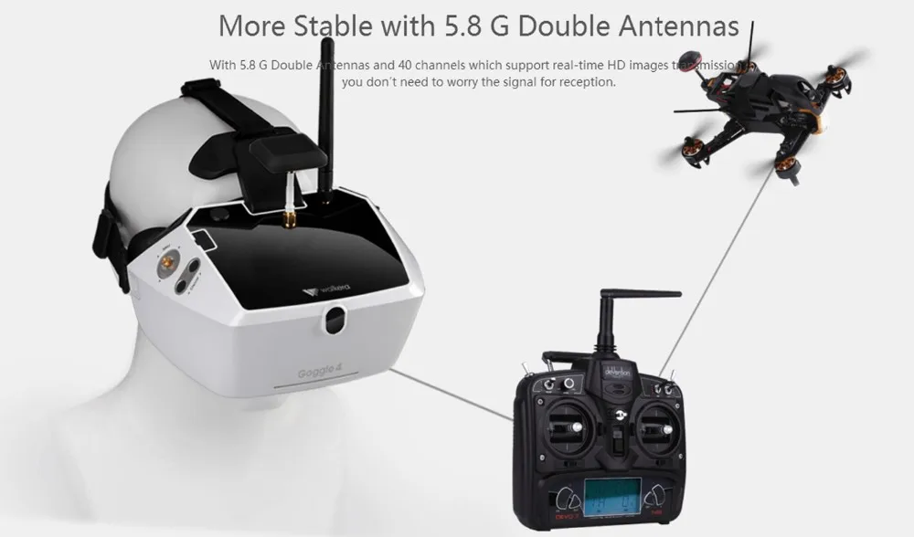 Walkera Rodeo 150 Devo7 Remote Control FPV Racing Drone With Camera 600TVL Goggle 4 Glasses Camera Vs DJI Phantom 4 Fast Ship