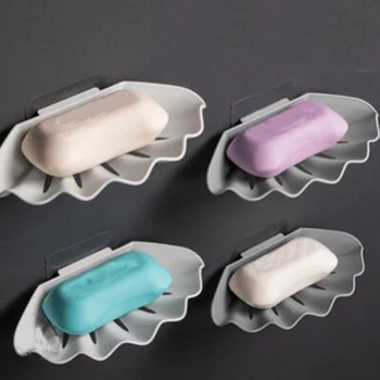 

Creative Soap Dishes Box Without Perforation Double Bathroom Toilet Personality Portable Shell Shape Soap Shelving Products