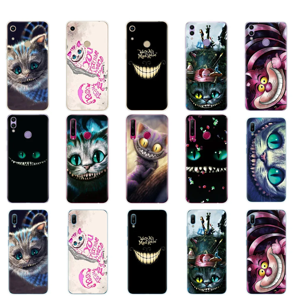 

Case For Huawei Honor 8A PRO 8C 8X 10 i play case back cover for huawei Y5 Y6 Y7 Y9 2019 pro Prime cute Cheshire Cat