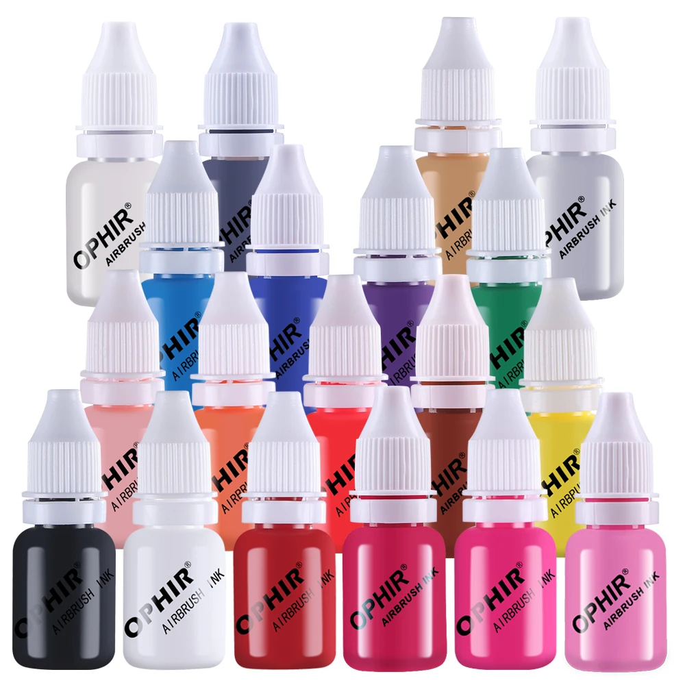 

OPHIR 19 Colors Airbrush Ink for Nail Art Painting Design Nail Art Water Based Ink for Airbrush TA098(1-19)