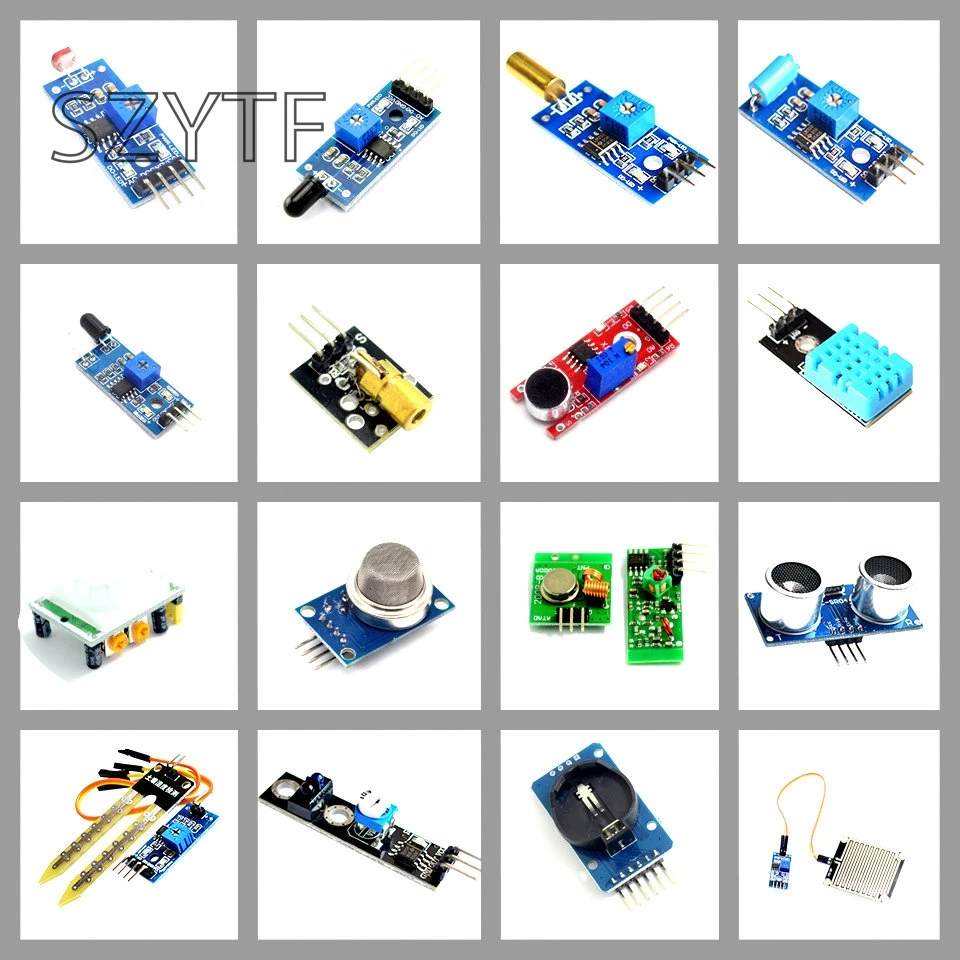 

16pcs the sensor module package 16 kinds of sensor for Raspberry Pi 3&Raspberry Pi 2 Model B