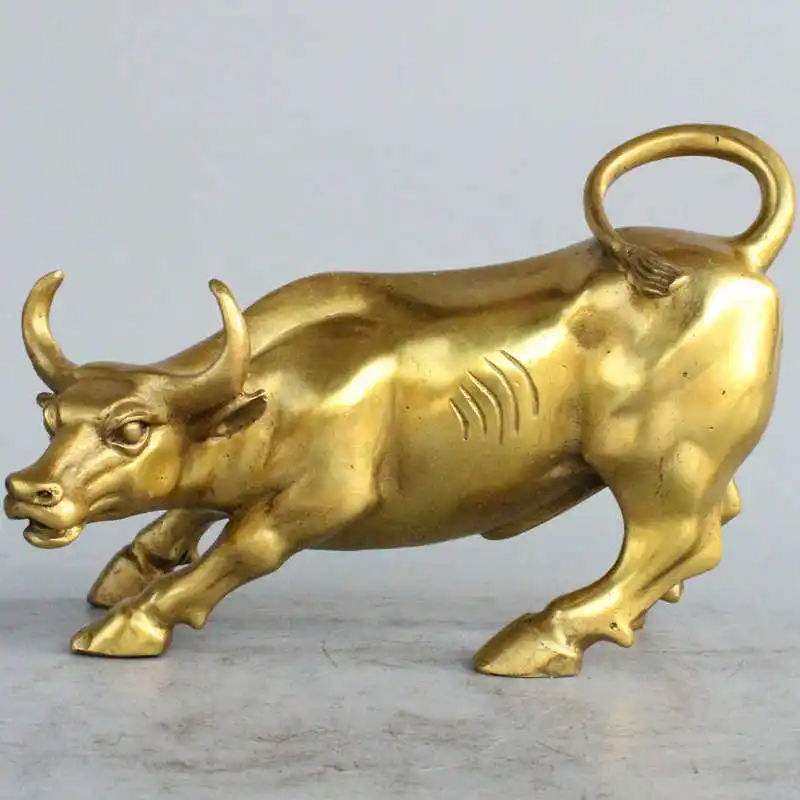 Большая настенная уличная бронзовая свирепого быка OX Статуя Brass|Статуи и
