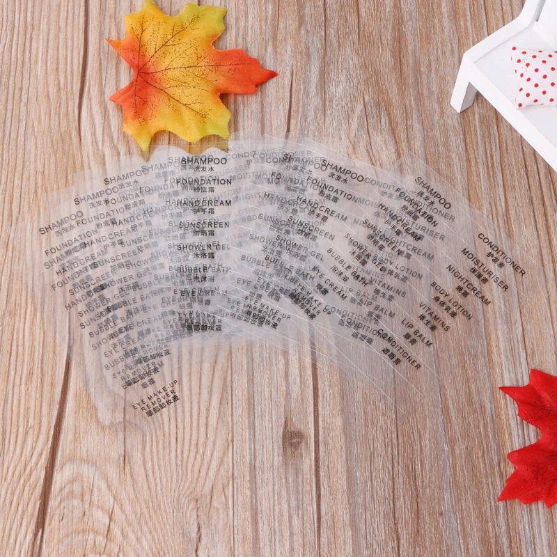 

10Pcs/Set Pre-printed Transparent Waterproof Label Stickers Cosmetic Bottle Case