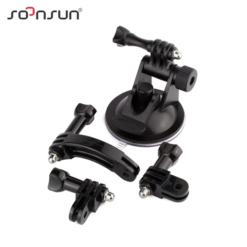 

SOONSUN Car Suction Cup+ Adjustable Curved Extension Arm Mount for GoPro Hero 3 4 5 6 7 SJCAM For Xiaomi Yi Go Pro Accessories