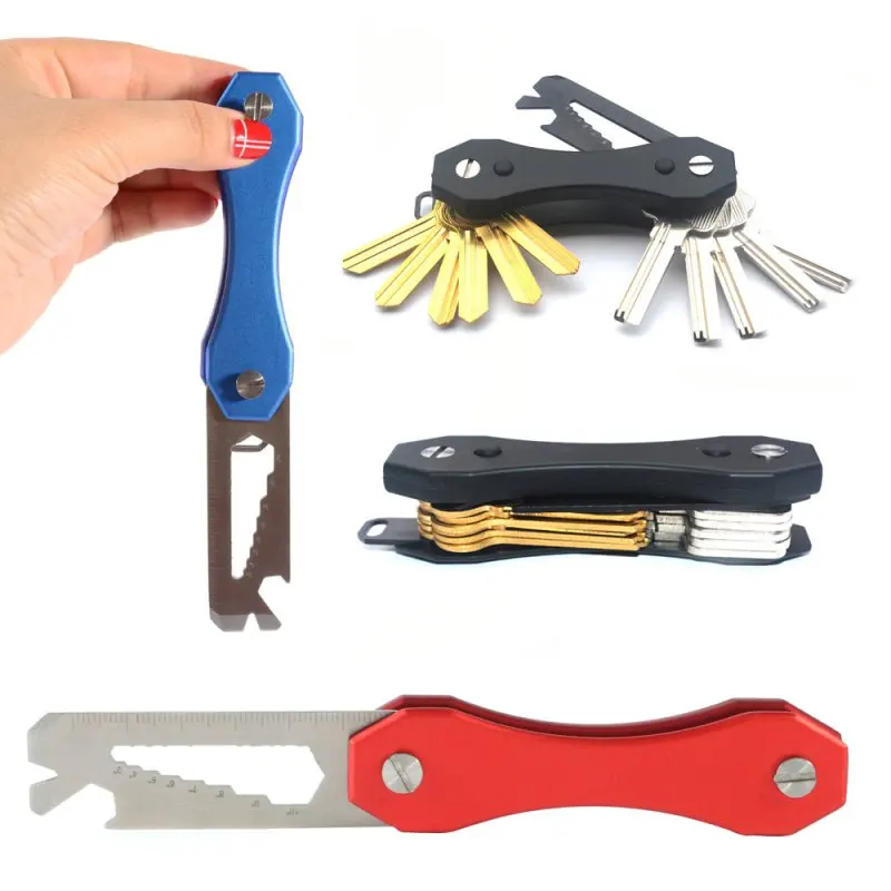 

Hiking Functional LED Light Pocket Stainless Steel Key Organizer Clip Holder Housekeeper Smart Keys Chain