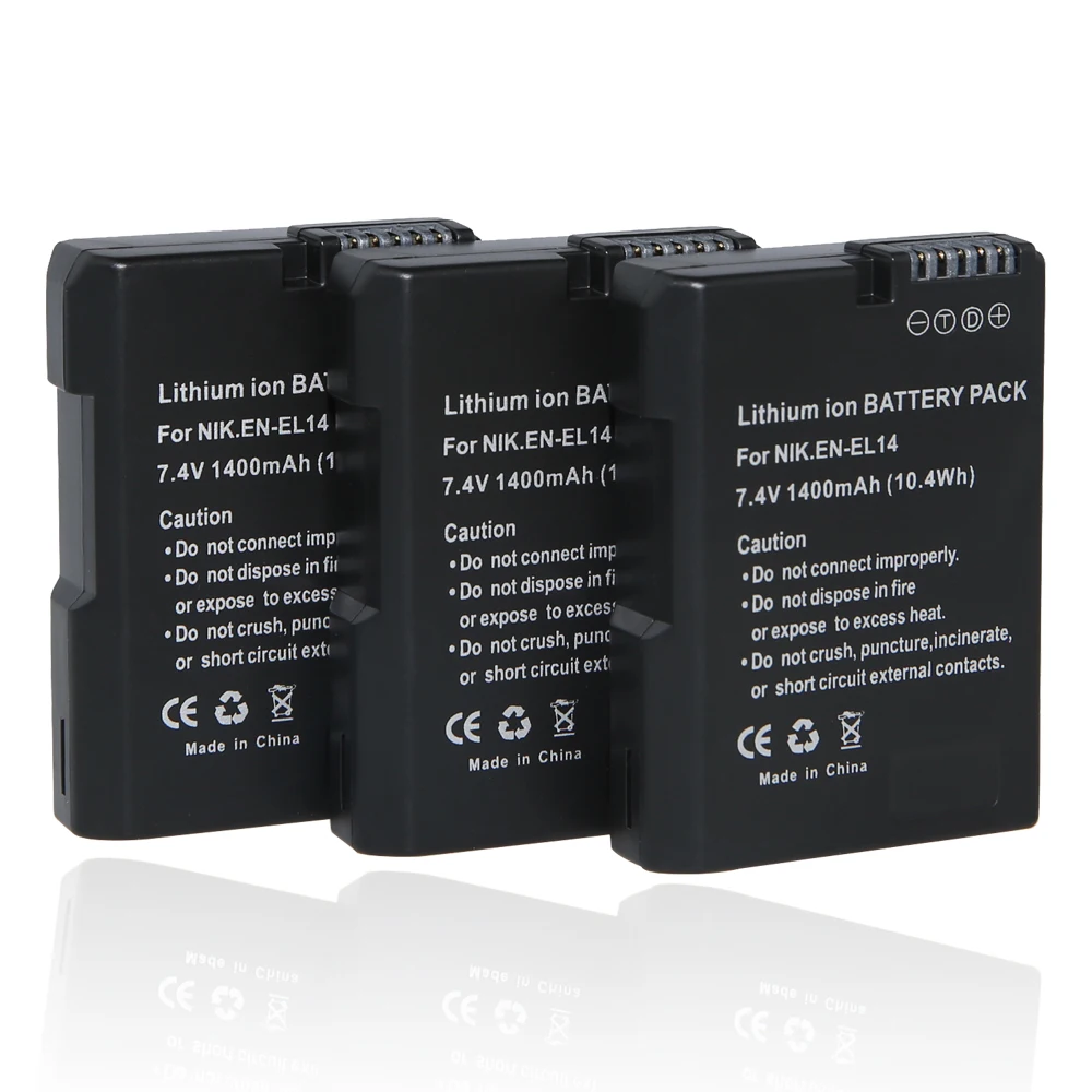 3Pcs Fullcod EN EL14 EL14 EN EL14a Camera Battery For Nikon D5200 5100