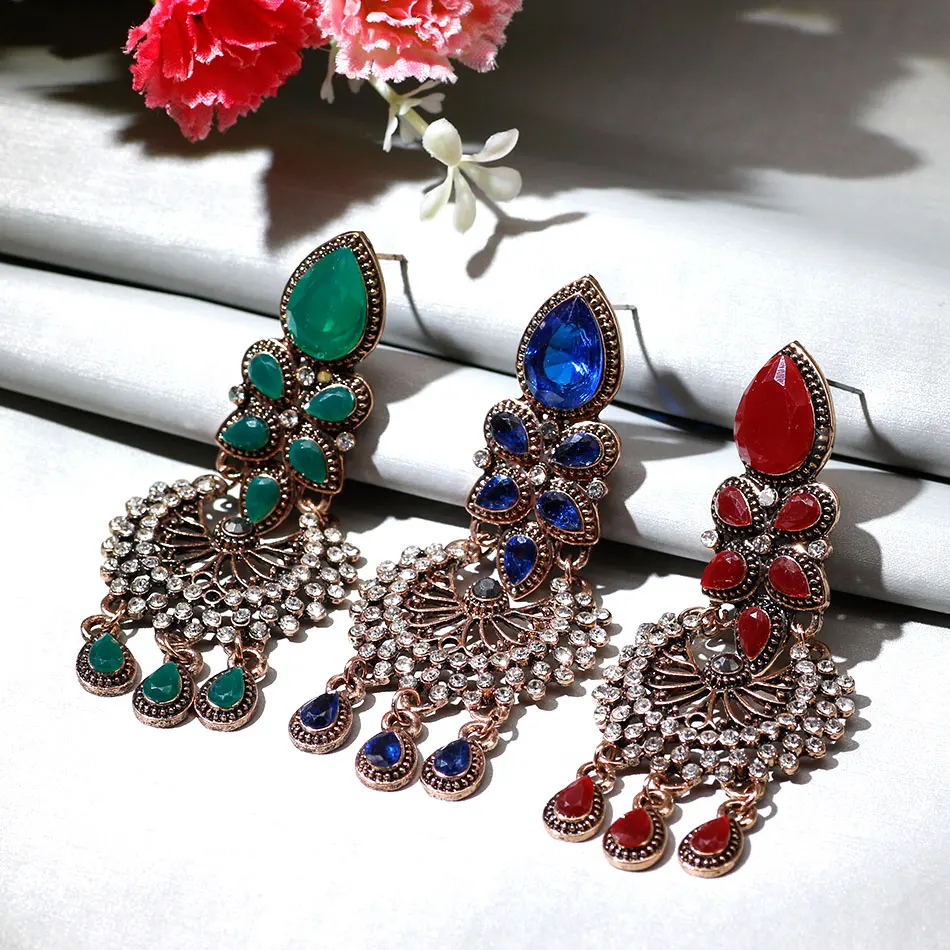 VINTAGE indian ethnic wedding resin earrings  (7)