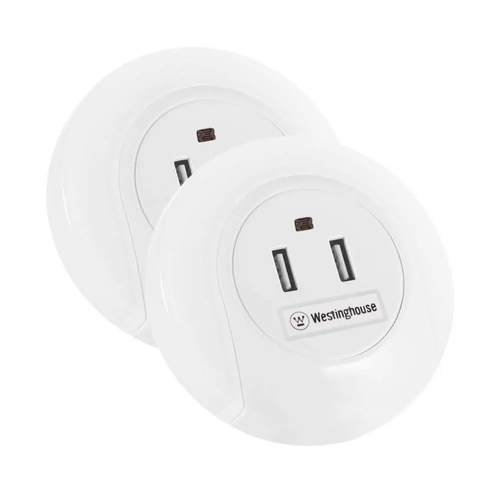 

2pcs LED Night Light whit Dusk-Dawn Sensor USB 2.1 Amp Fast Charger