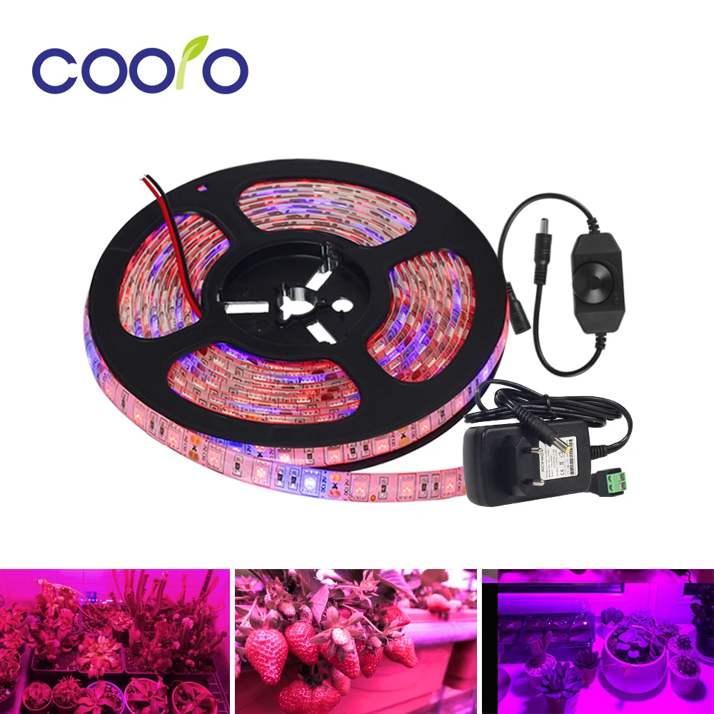 LED Grow Light 5050 Full Spectrum USB LED Strip Light For Plant Grow+12V Power 