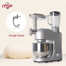 ITOP многофункциональная сверхмощная тестомесильная машина для приготовления пищи, коммерческий блендер, соковыжималка, электрическая мясорубка, наполнители для колбасы