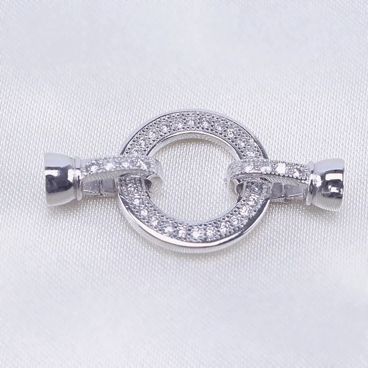 One piece S shape 925 sterling silver Clasps Double closed jump ring