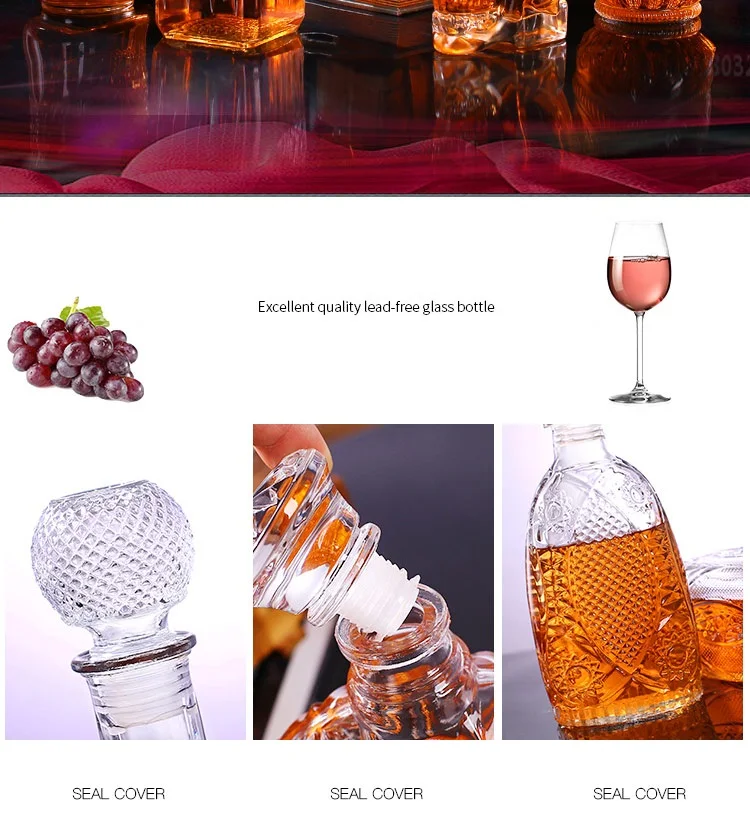 OUSSIRRO графин для виски Бутылка для виски Хрустальное стекло бутылки для вина пивные контейнеры стеклянная бутылка стеклянная чашка домашний бар инструменты украшения