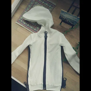 

Cateleya msd dz bjd sd dd dddy doll use Hooded top Zipper sweater Alternative Customizable size white