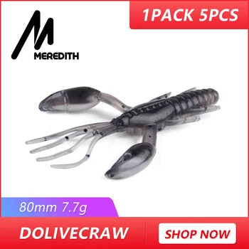 

MEREDITH Fishing Lures DoliveCraw 8cm/7.7g 5pcs Craws WORM Soft Lures Fishing Soft Bait Shrimp Bass Bait Peche Gear