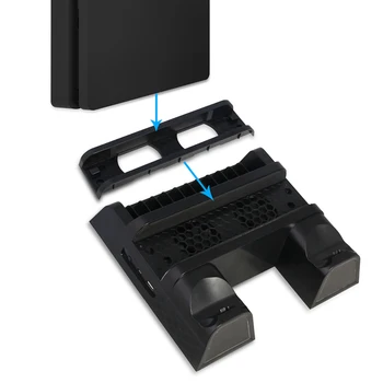 

Vertical Stand With Cooling Fan Cooler Dual Controller Charger Charging Station Disc Storage Rack For Sony PS4/PS4 Slim/PS4 PRO