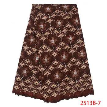 

High Quality Nigeria Lace Fabrics 2019 African Lace Cotton Embroidery African Embroidery Swiss Voile Dry Lace QF2513B-7
