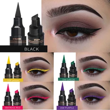 

Liquid Eyeliner Stamp Pen Matte Black Colorful Lazy Eyes Make Up Waterproof Quick Dry Blue Green Red Yellow Eye Liner Pencil