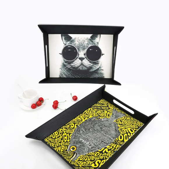 

10pcs/lot heatpress sublimation blank diy Tray for Home Storage Creative Creative Fruit Plates Dining Tray foldable tray