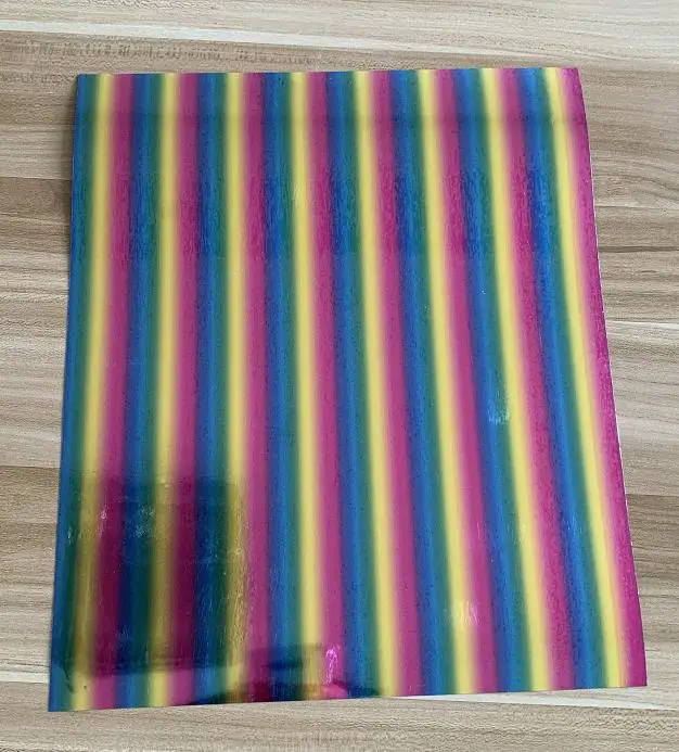 1 лист 25 см x 50 см металлик теплопередача винил серебро Радуга камуфляж голограмма железа на пленке HTV футболка - Цвет: A030 rainbow
