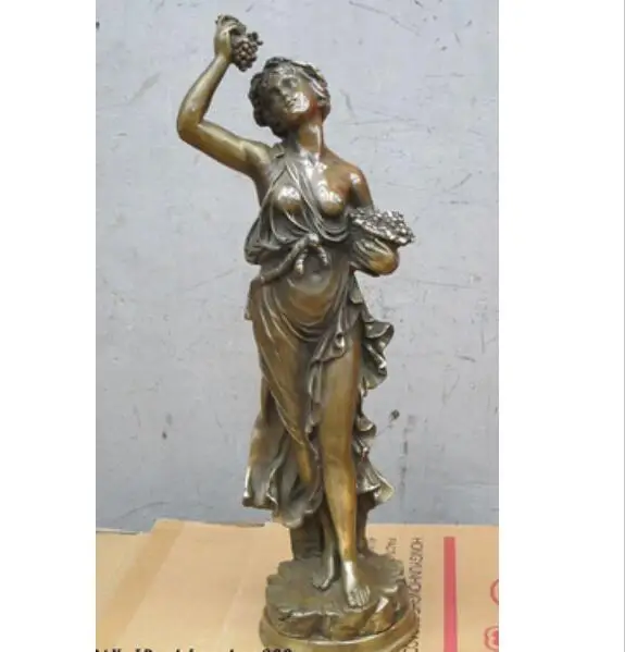 

shun3011+++22"Western Art beautiful Bronze Statue Eat the Grape nude beauty belle