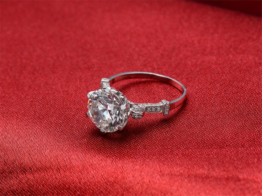 Schwungvoll 5Ct 11 мм Тест Положительный Moissanite бриллиантовое кольцо тест положительная