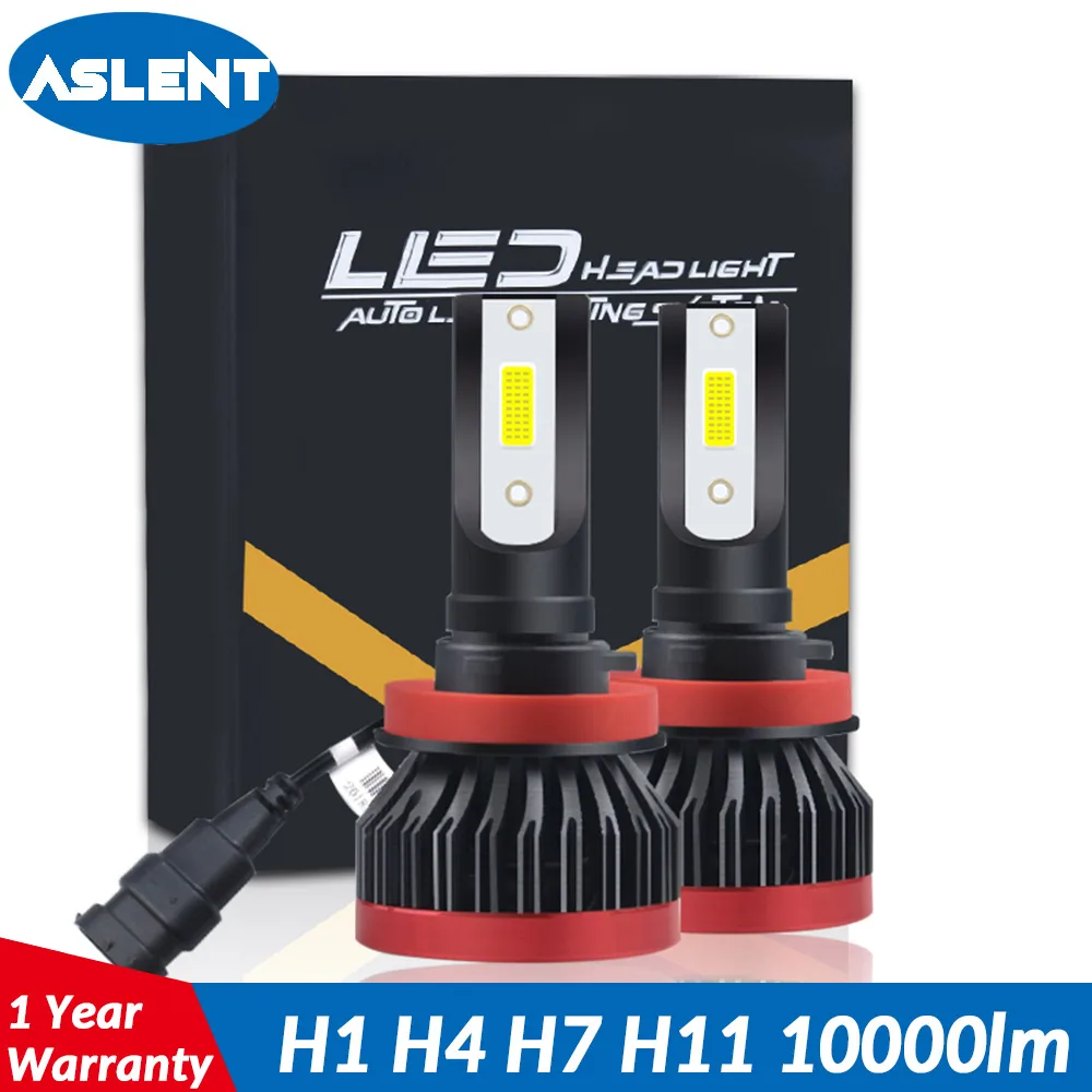 

ASLENT COB Chip Turbo LED Light Bulbs for Cars H8 H11 H4 H3 H1 10000LM 80W HB4 HB3 H7 9005 9006 Lamps 12V mini LED Headlight