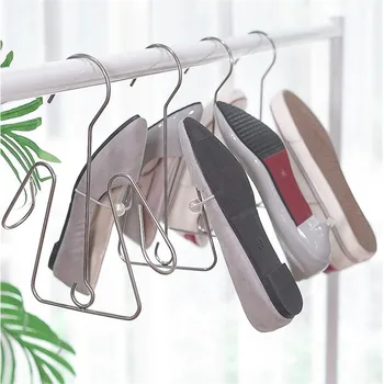 

5Pcs Shoe hanger rack Stainless steel drying hanging shoes shelf window hook balcony anti-skid drying shoe rack hanger organizer