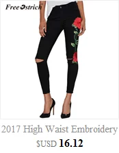 Плюс размер джинсы с вышитыми цветами женские брюки с высокой талией джинсы для женщин плюс размер Sep28