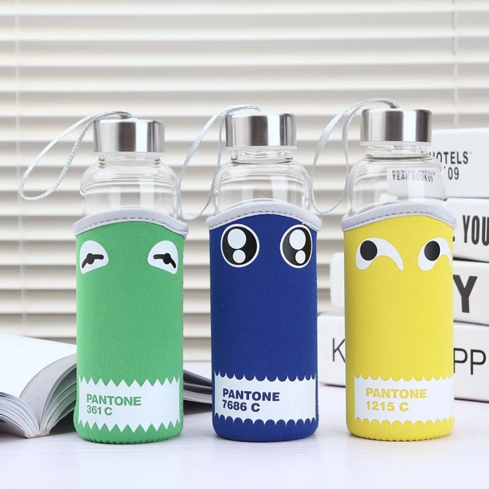 350ml Glass Bottle Quality Borosilicate Glass Water Bottle Leak proof