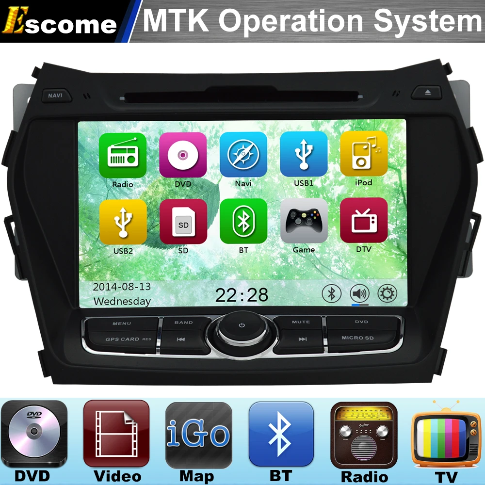 MTK3360 Car DVD Automotivo DVD Player For Hyundai ix45 2013 2014