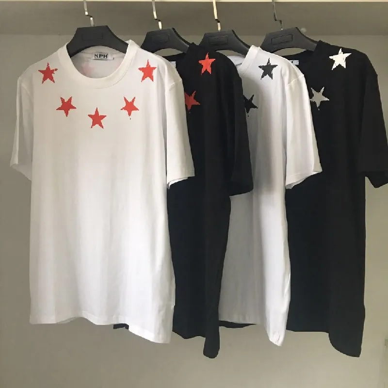 

2019 new fashion 19ss new fashion designer arrival star distress print tee t shirt short sleeve cotton brand for men women