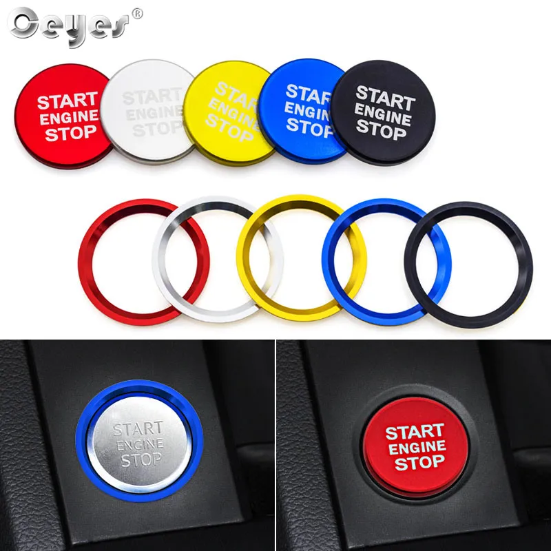 

Ceyes Auto Engine Start Button Switch Key Ring Car Styling Case For Audi A4 A5 A7 Q3 Q5 Q7 Decoration Cover Interior Accessories